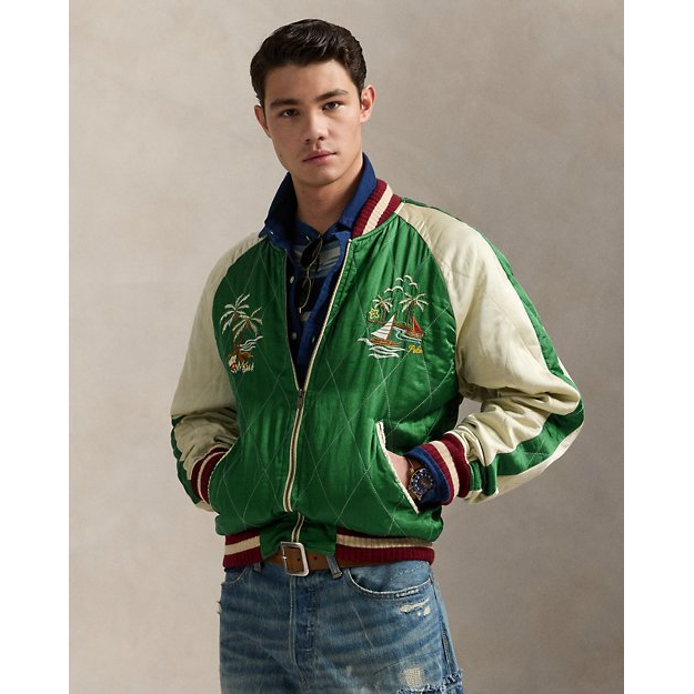'Embroidered Satin Jacket' pour Hommes