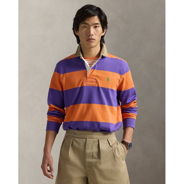 'Classic Fit Khaki-Collar Rugby Shirt' pour Hommes