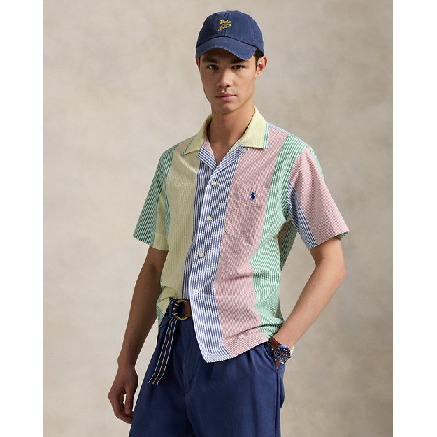 'Classic Fit Striped Seersucker Shirt' pour Hommes