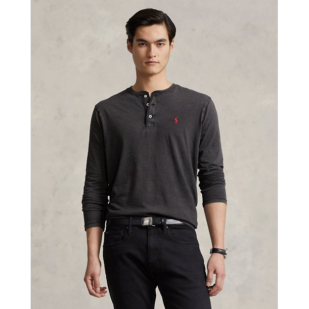 'Slub Jersey Henley Shirt' pour Hommes