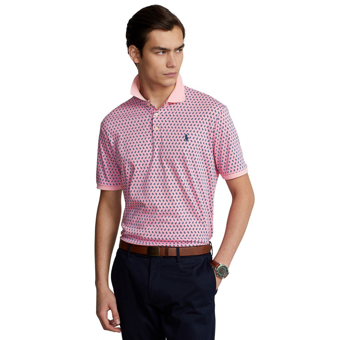 'Classic-Fit Print Soft Cotton Polo Shirt' pour Hommes