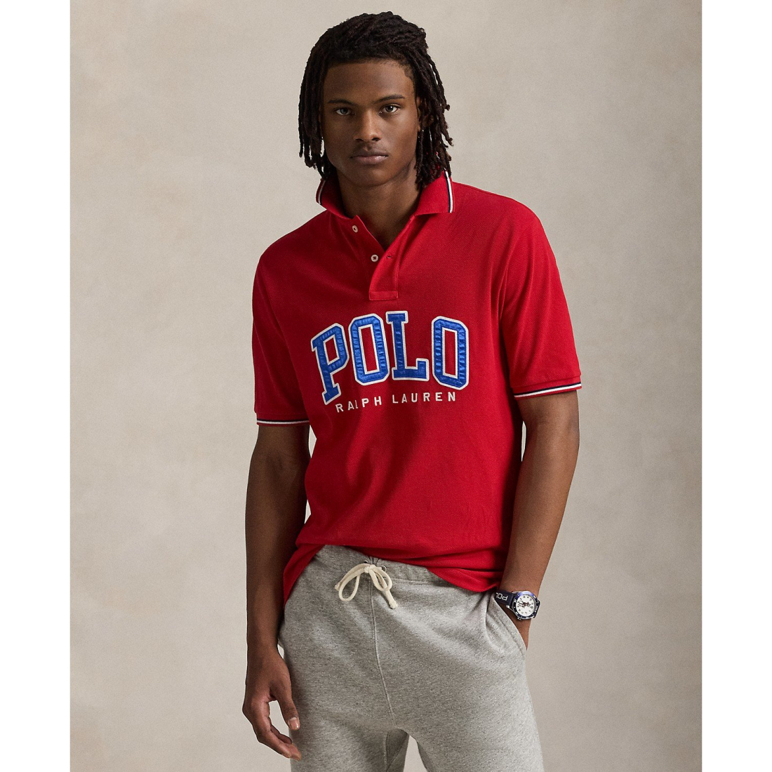 'Classic-Fit Logo Mesh Polo Shirt' pour Hommes