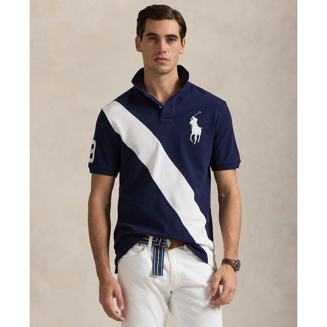 'Custom Slim Fit Big Pony Mesh Polo Shirt' pour Hommes