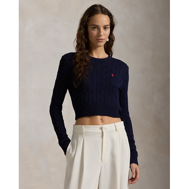 Women's 'Cable-Knit Cotton Cropped Sweater'