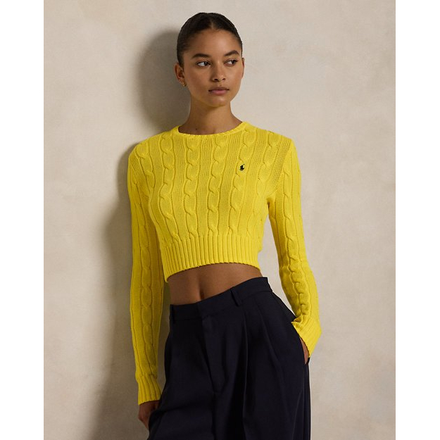 Women's 'Cable-Knit Cotton Cropped Sweater'