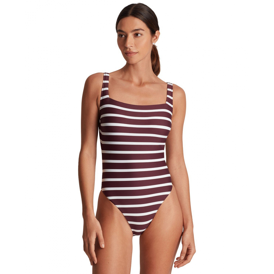 'Striped Low-Back One-Piece Swimsuit' pour Femmes