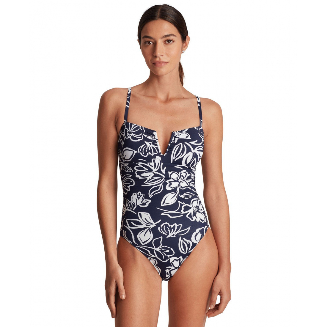 'Floral-Print U-Wire One-Piece Swimsuit' pour Femmes