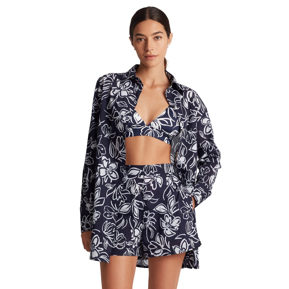 'Floral-Print Swim Cover-Up Set' pour Femmes