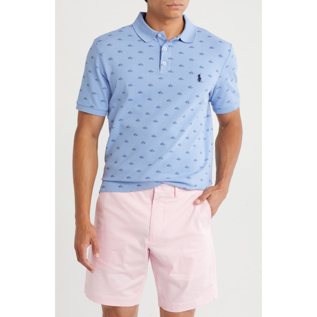 'Embroidered Mesh Cotton Oxford Polo' pour Hommes