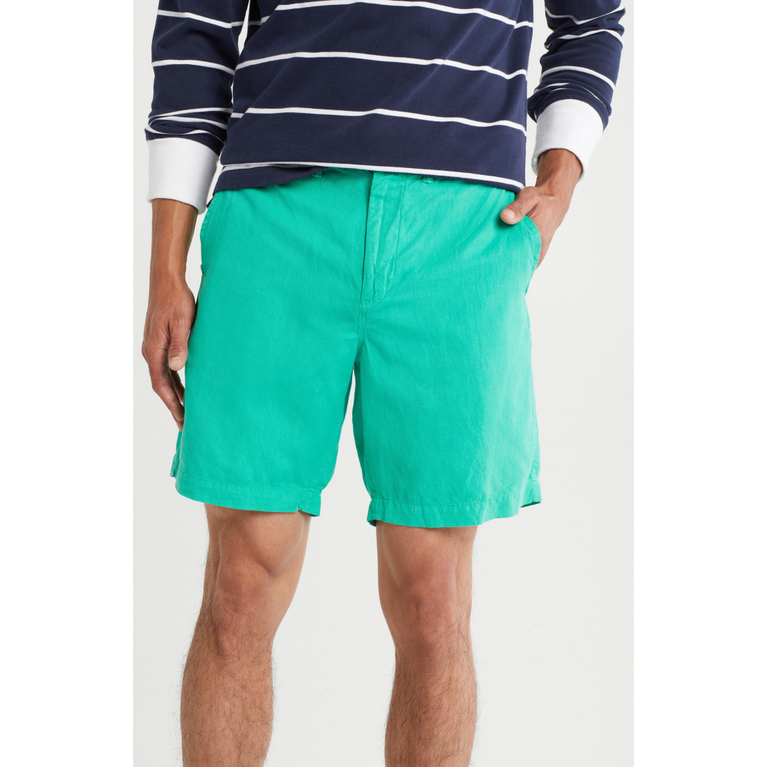 'Classic Fit Maritime Linen & Cotton Shorts' pour Hommes