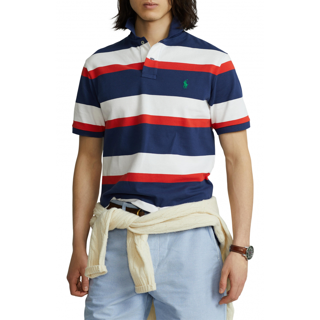 'Stripe Piqué Polo' pour Hommes