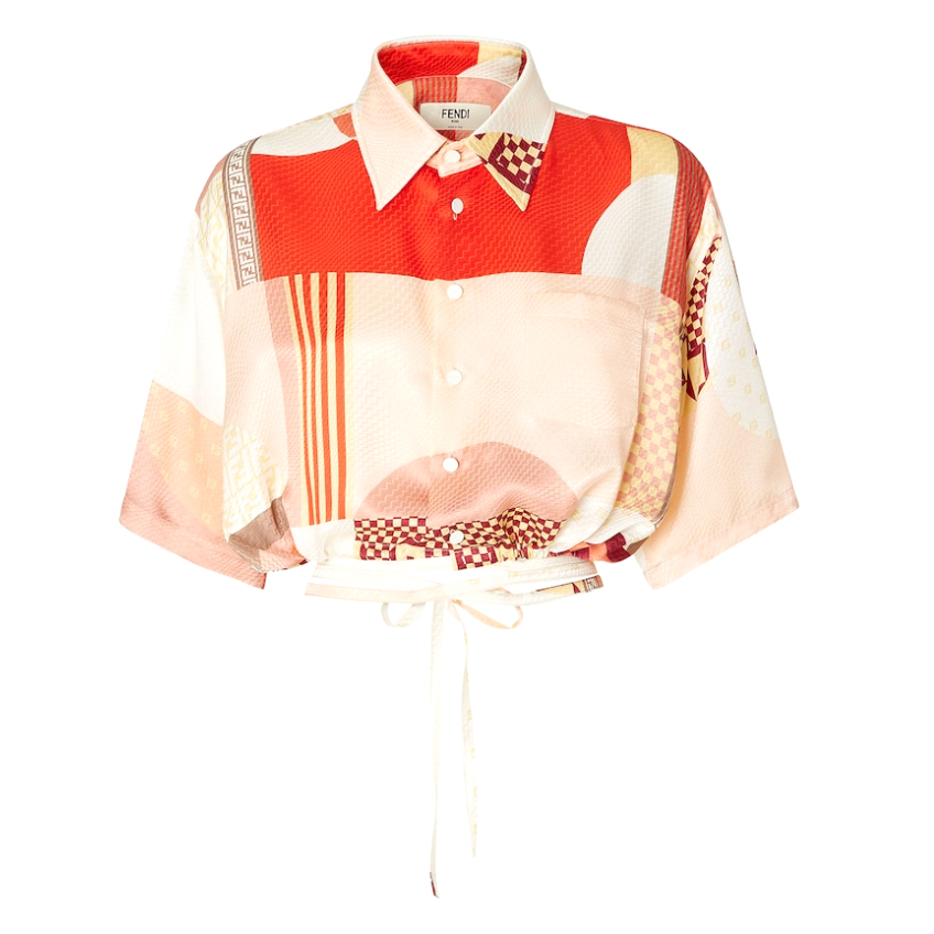 Chemise à manches courtes 'Patchwork Print' pour Femmes