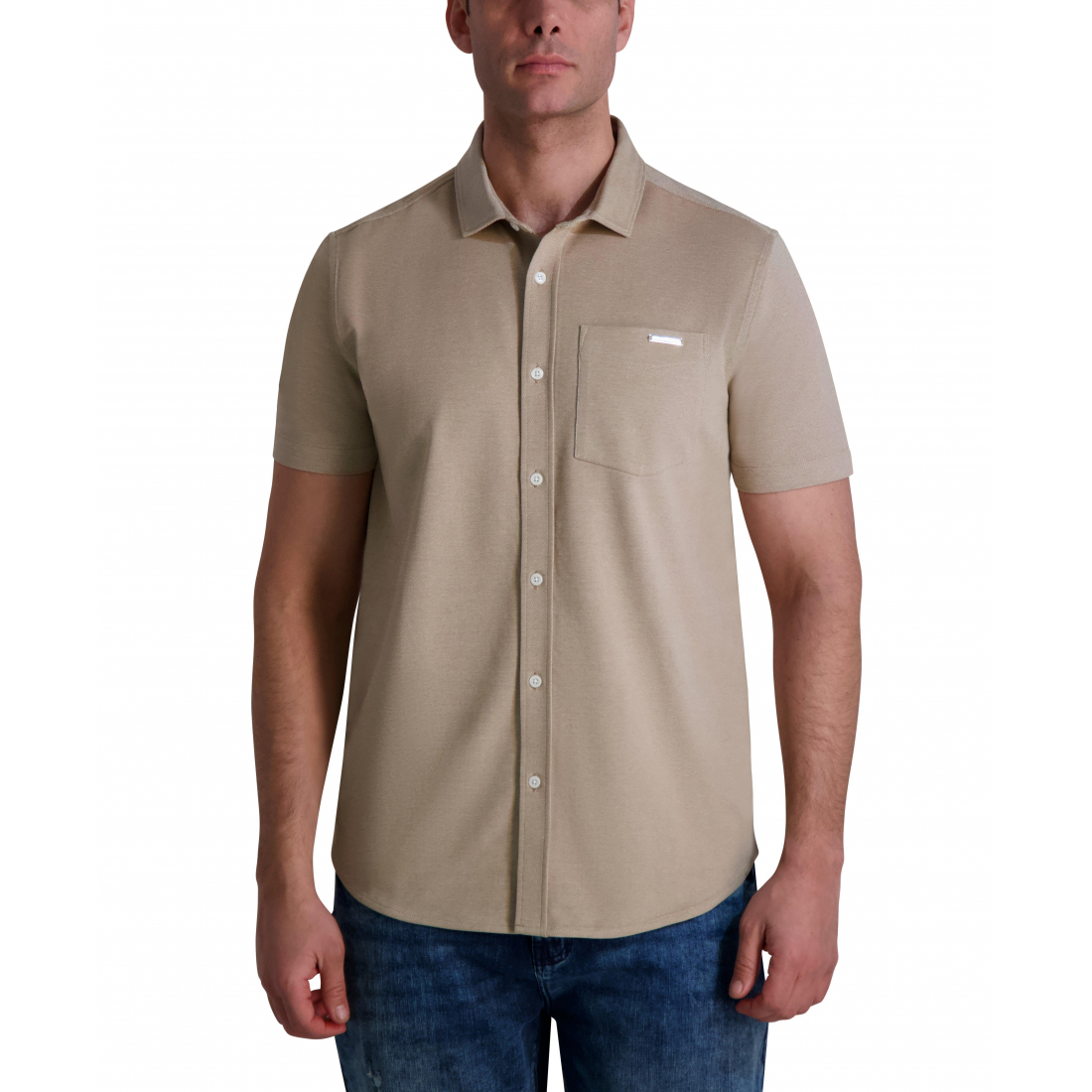 Chemise à manches courtes 'Knit Button Up' pour Hommes