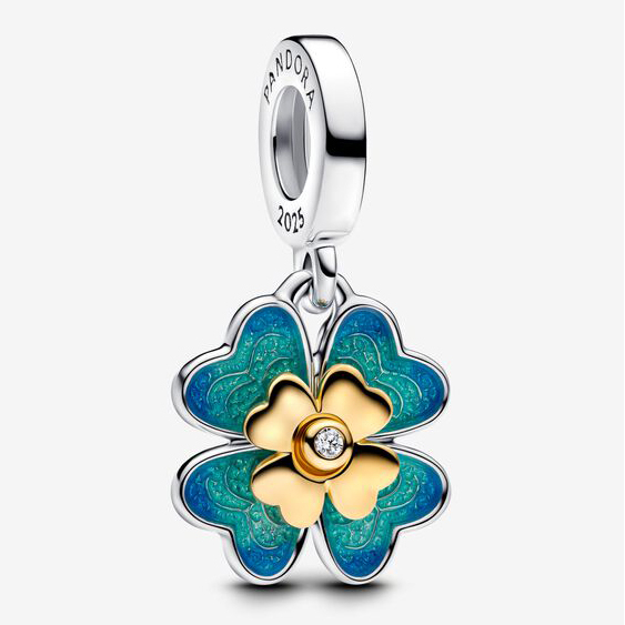 'Rotating Four Leaf Clover' Charm für Damen