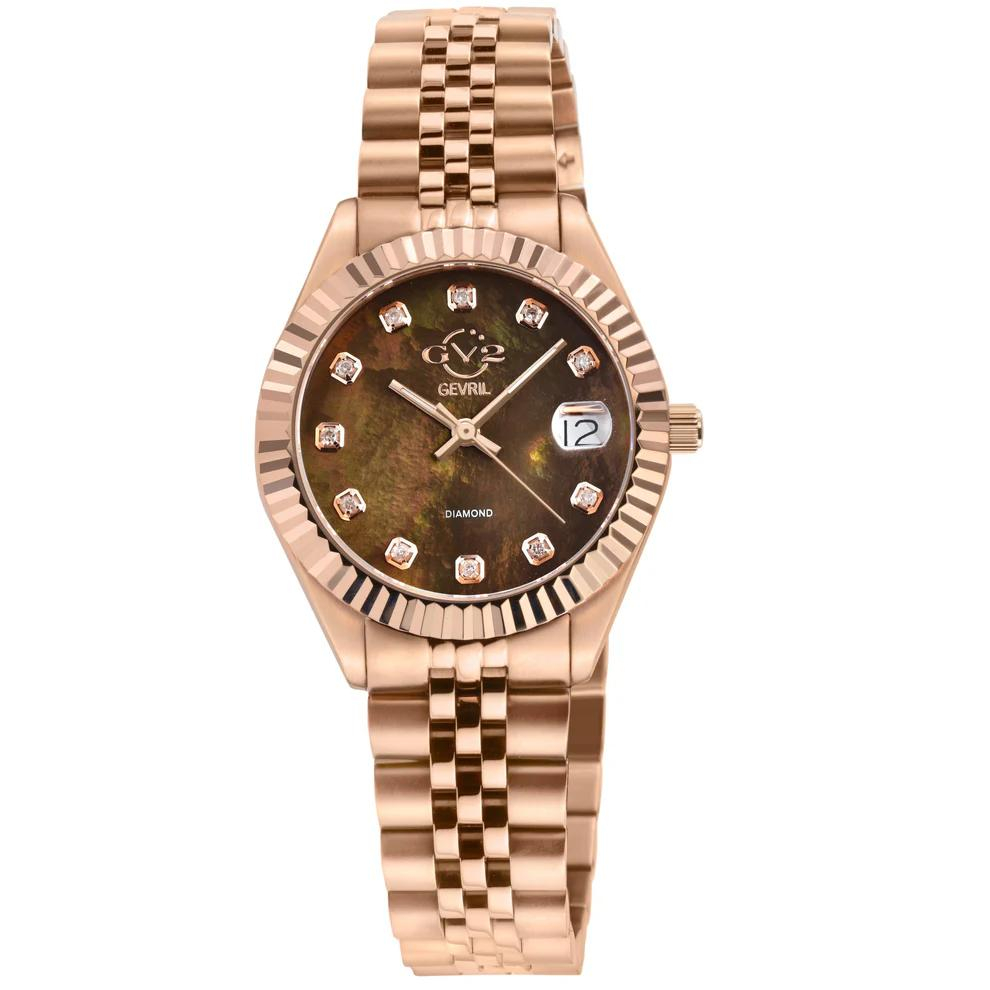 GV2 Naples Women's Brown Dial Rose Gold Watch