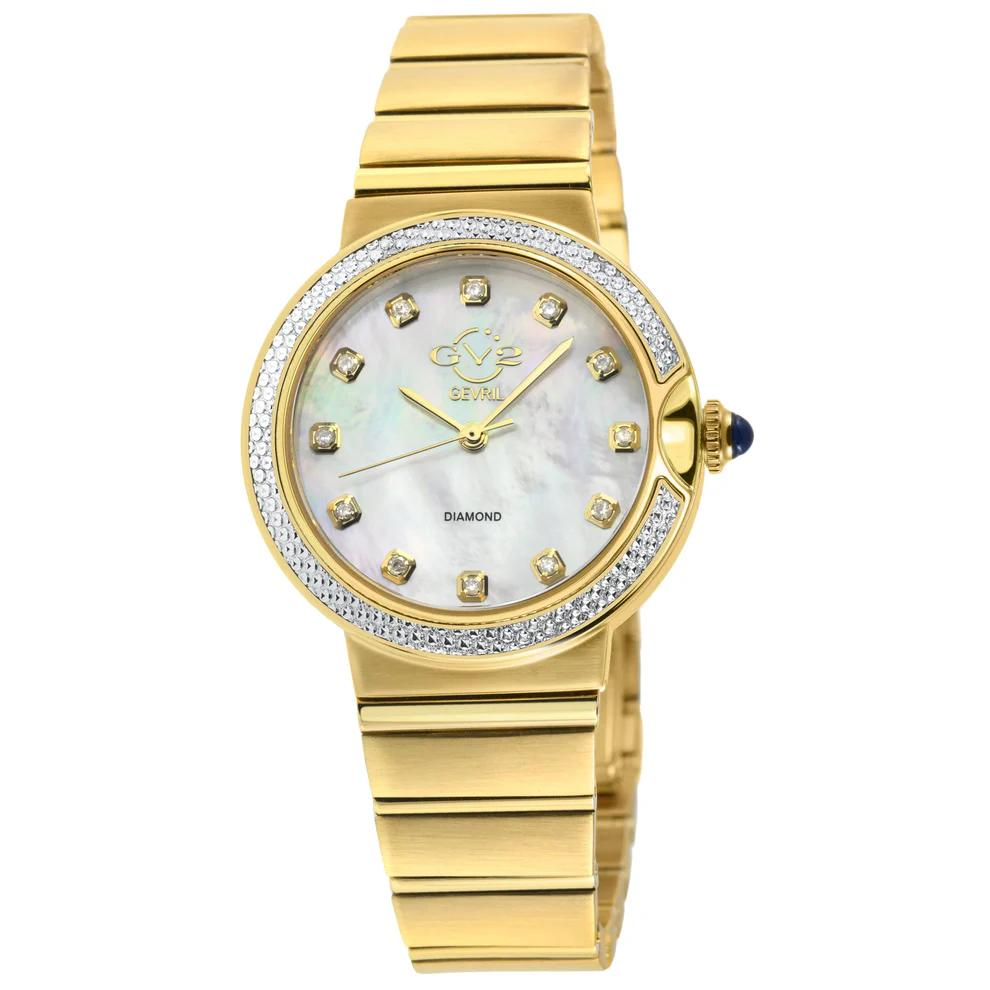 GV2 Women's Sorrento Diamond ,316L Stainless Steel Case,  White MOP Dial, Watch