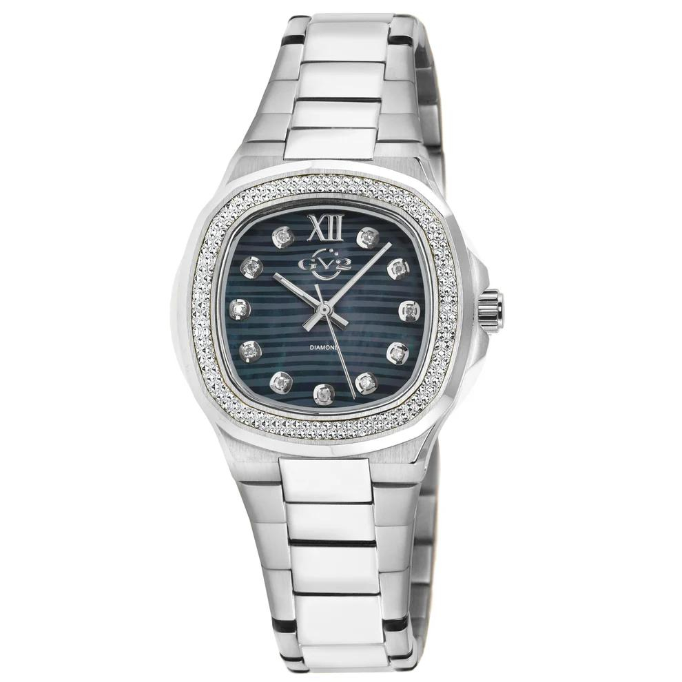 GV2 Potente Diamond Lady Black MOP dial, 316L Stainless Steel Watch