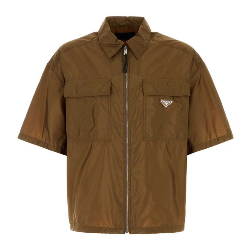 Chemise à manches courtes 'Logo Plaque Zip-Up' pour Hommes