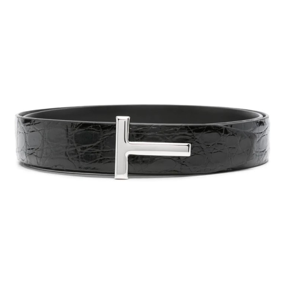 Ceinture 'Croc-Embossed T' pour Hommes