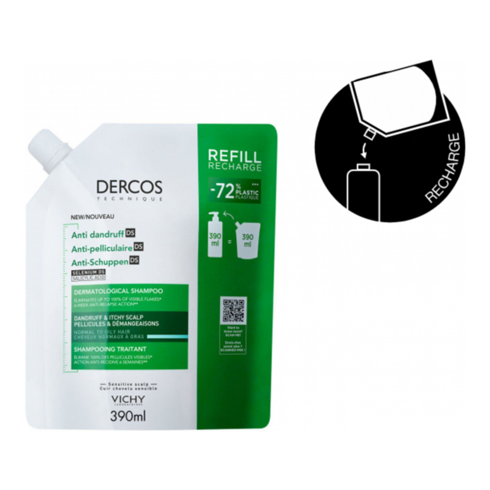 'Dercos Dandruff' Shampoo Refill - 390 ml