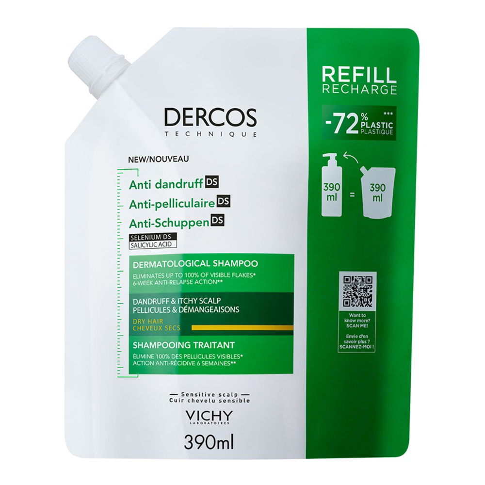 'Dercos Dandruff' Shampoo Refill - Dry Hair, 390 ml