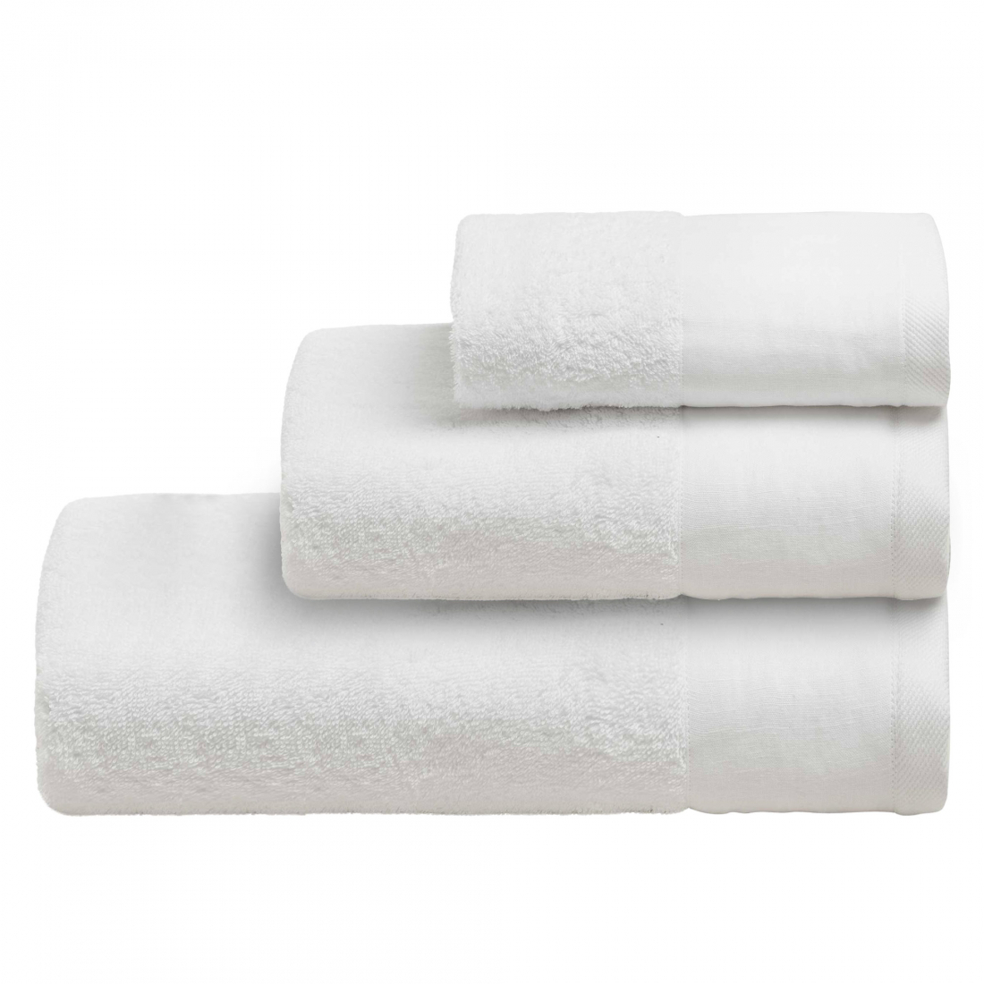 Mojave 3Er-Set Handtücher - Bad + Hand + Gäste, Weiß