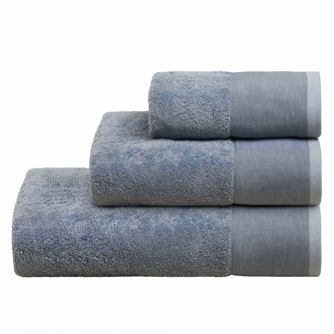 Mojave Lot De 3 Serviettes - Bain + Main + Invité, Bleu