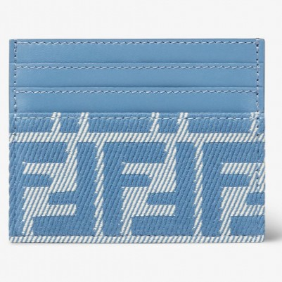 Women's 'Denim-Effect FF Jacquard Flat' Card case