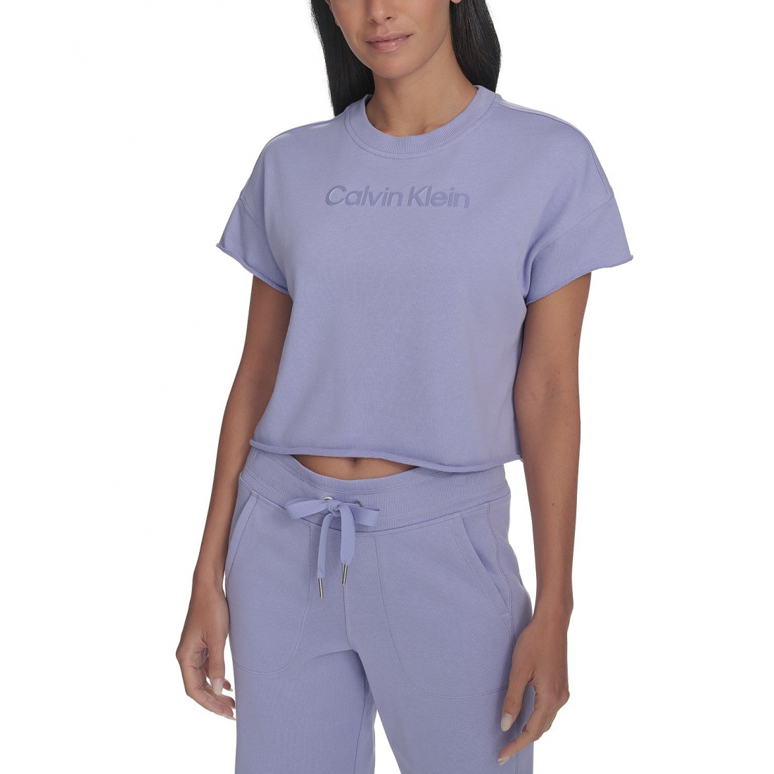 T-shirt 'French Terry 2-Tone Logo Crop' pour Femmes