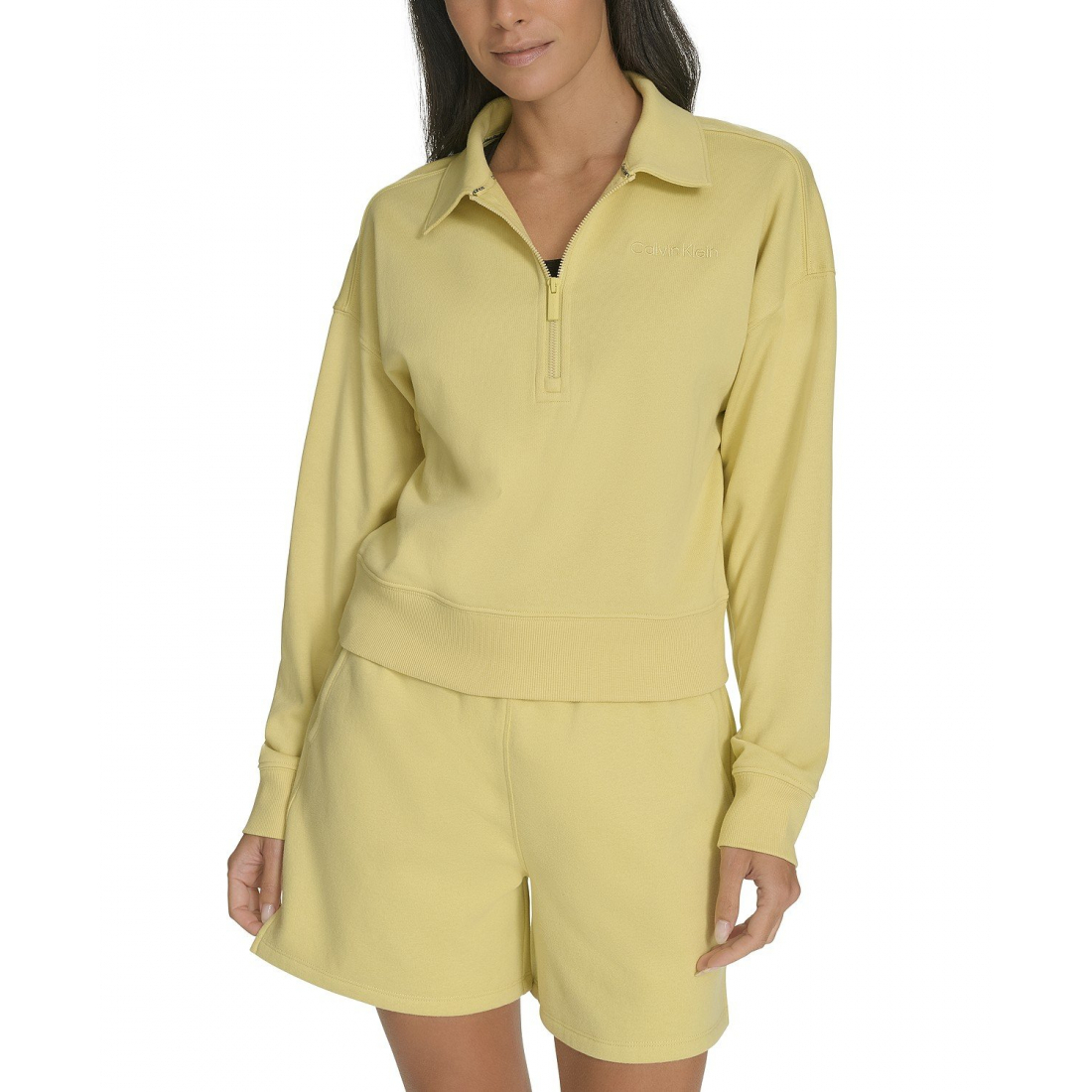 Pull 'French Terry Collared Half-Zip' pour Femmes