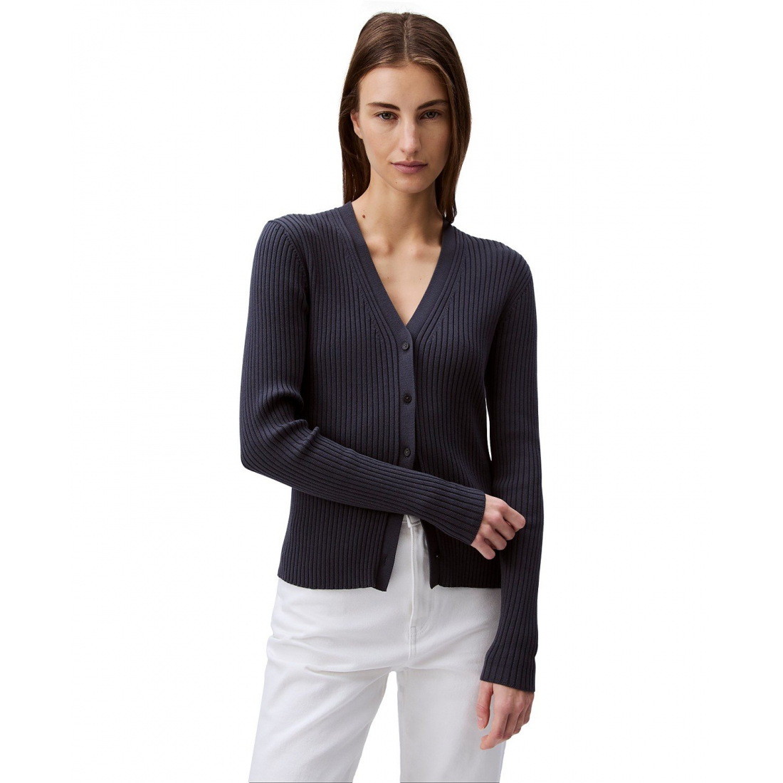 Women's 'Rib-Knit Slim' Cardigan