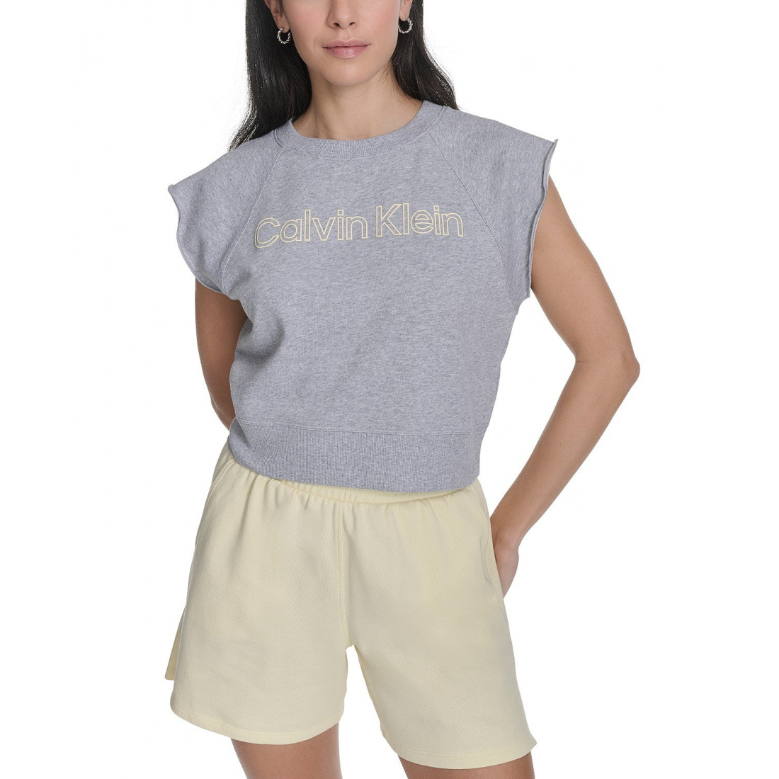 Crop Top 'Sleeveless Puff-Logo' pour Femmes