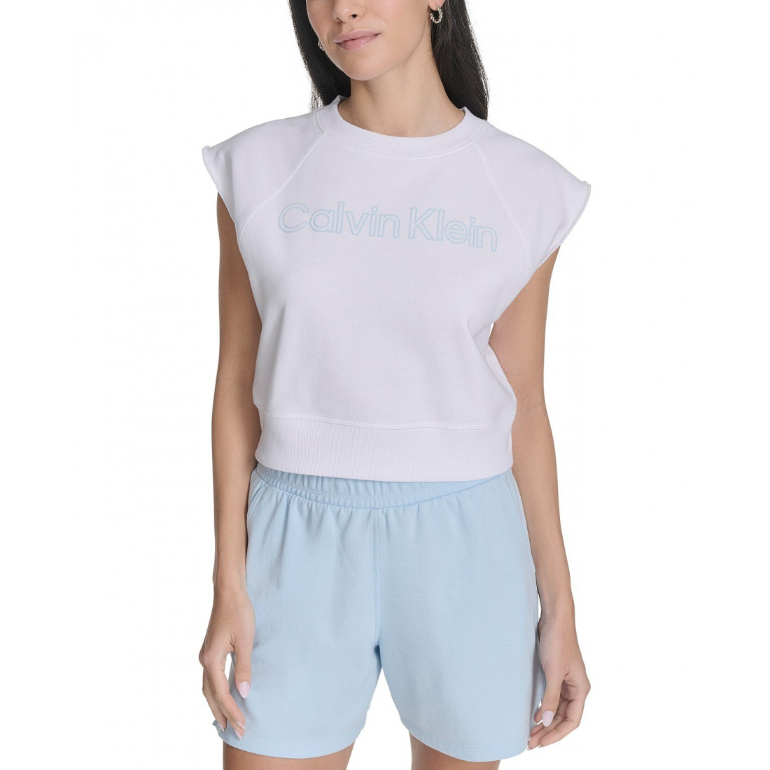 Crop Top 'Sleeveless Puff-Logo' pour Femmes