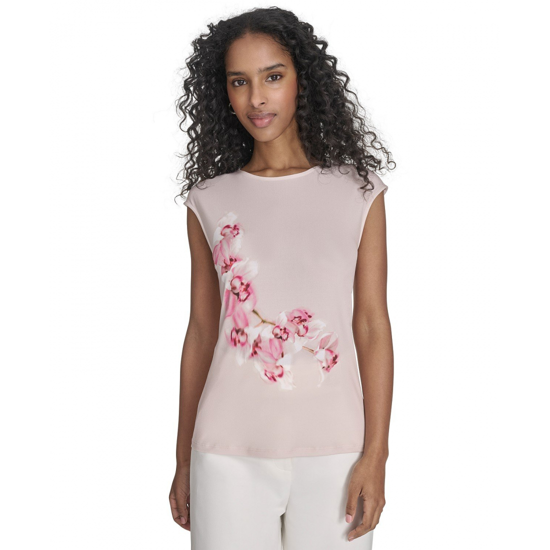 Haut sans manches 'Placed Print Cap Sleeve' pour Femmes