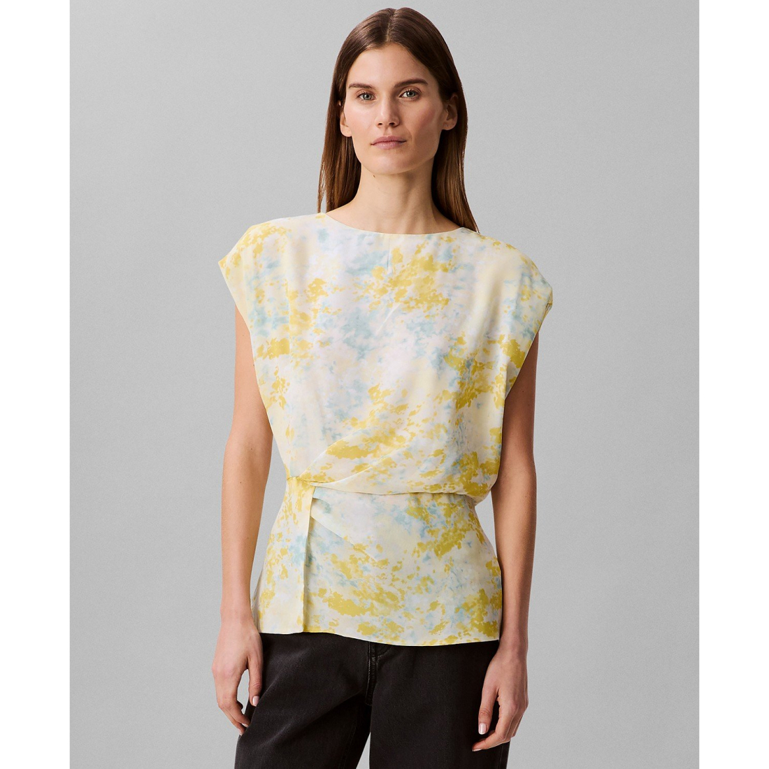 Haut sans manches 'Printed Chiffon Twist-Front' pour Femmes