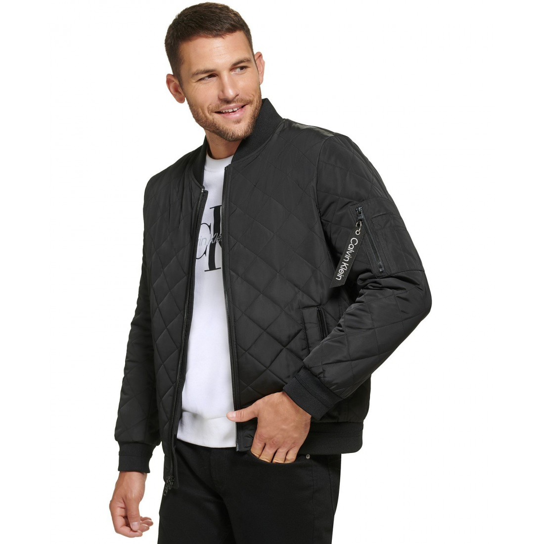 Veste matelassée 'Baseball with Rib-Knit Trim' pour Hommes
