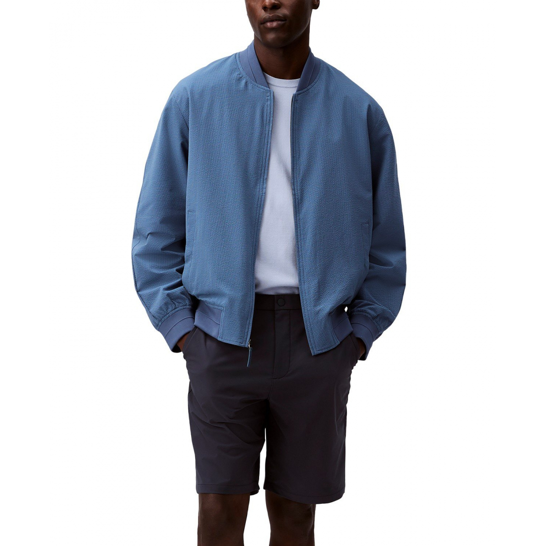 Hommes's 'Relaxed Fit Seersucker Zip-Front' Blouson bomber