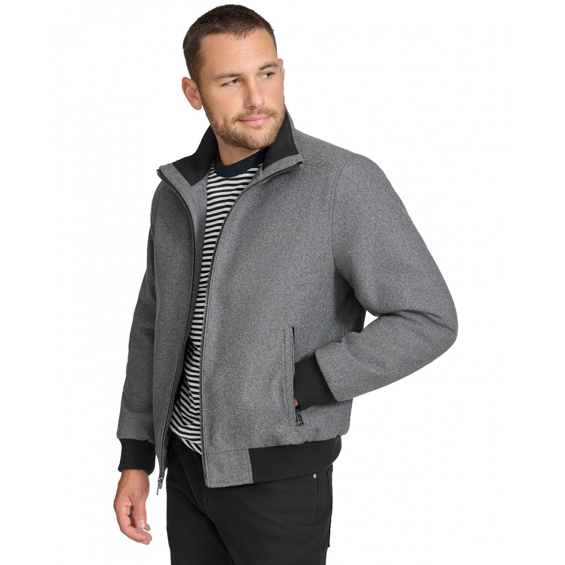 Hommes's 'Wool With Knit Trim' Blouson bomber