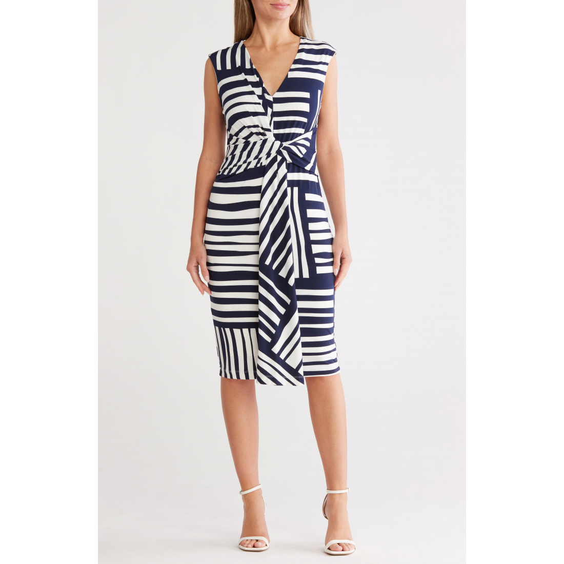 Robe fourreau 'Stripe Front Knot' pour Femmes