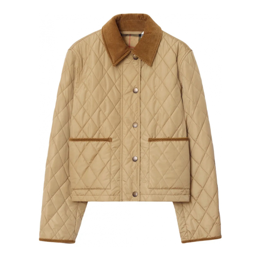 'Cropped' Gesteppte Jacke für Damen