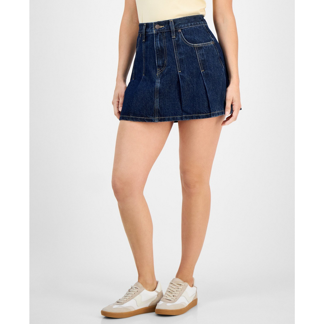 Mini Jupe 'Pleated Denim' pour Femmes