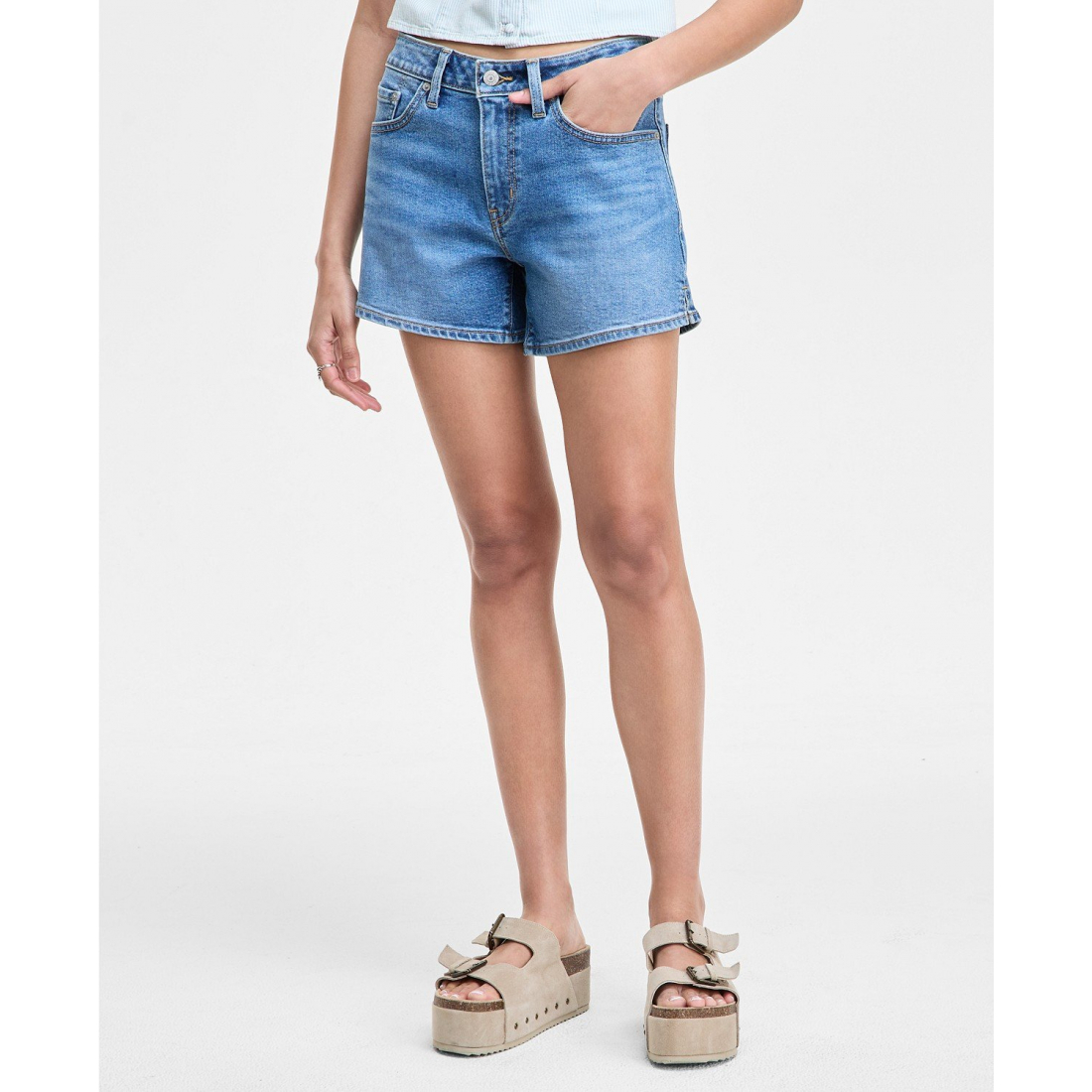 Short en jean 'Mid-Rise A-Line' pour Femmes