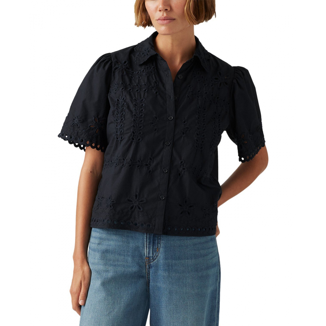 Chemise à manches courtes 'Premium Rayne Button-Front Camp' pour Femmes