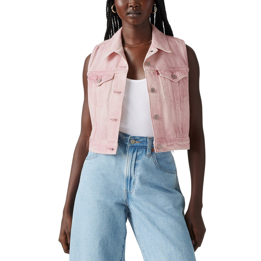 Gilet 'Denim Button-Front' pour Femmes