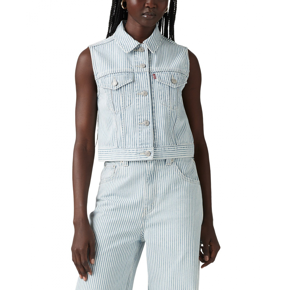 Gilet 'Denim Button-Front' pour Femmes