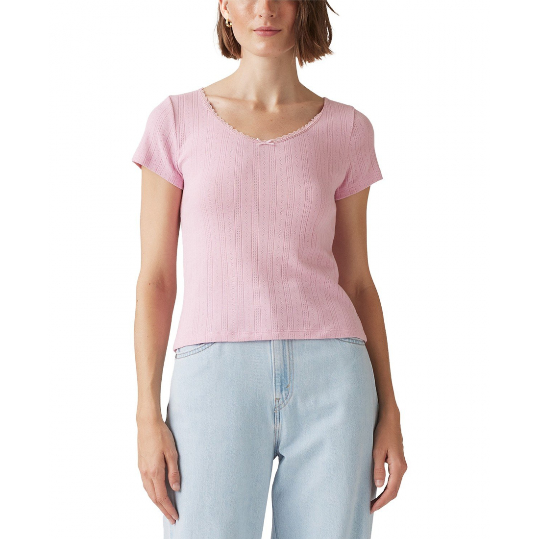 Top 'Sweetie V-Neck Pointelle' pour Femmes