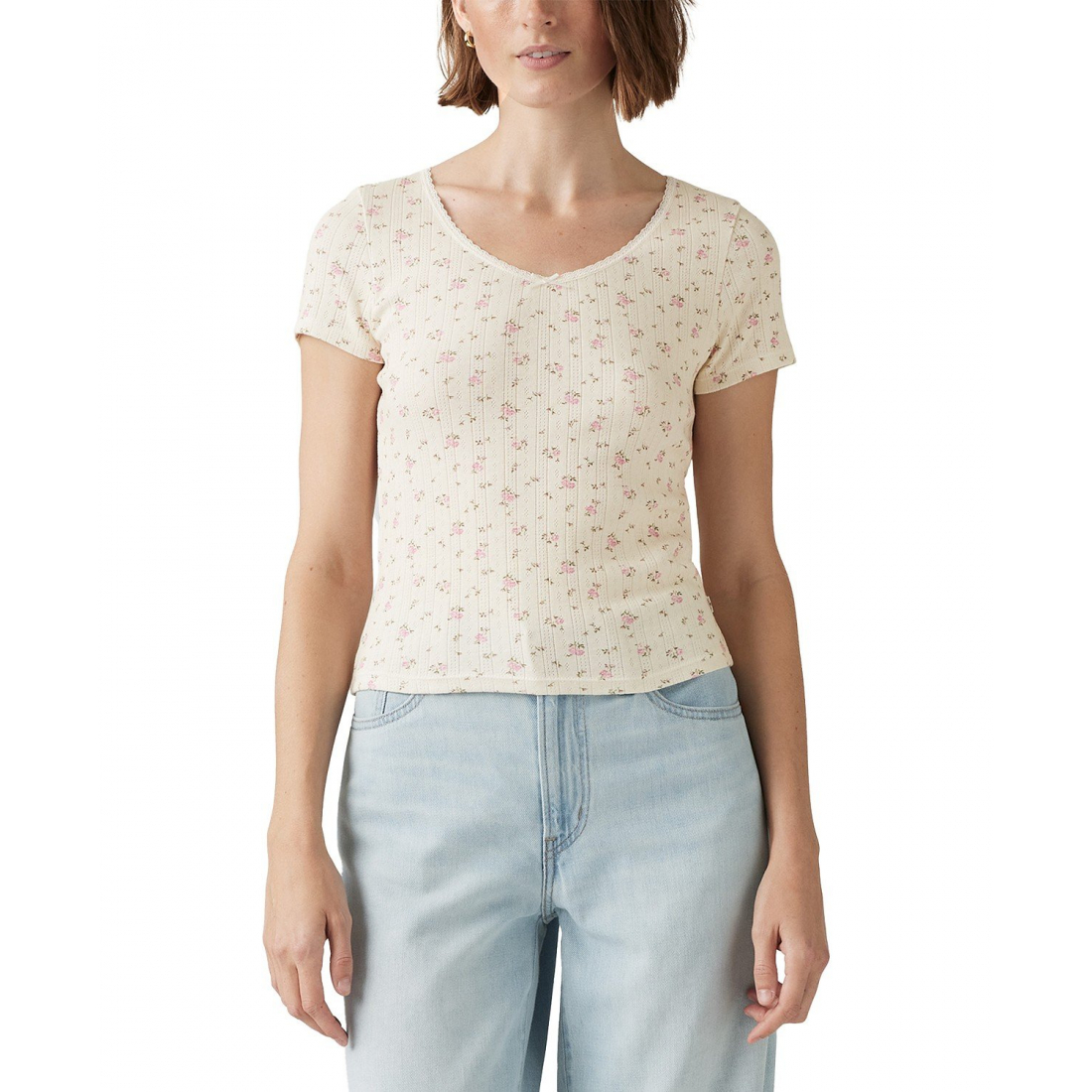 Top 'Sweetie V-Neck Pointelle' pour Femmes