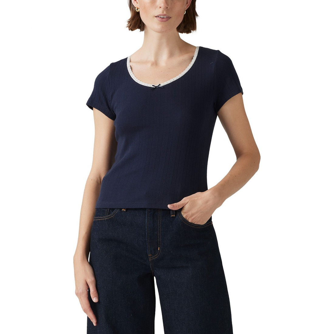 Top 'Sweetie V-Neck Pointelle' pour Femmes