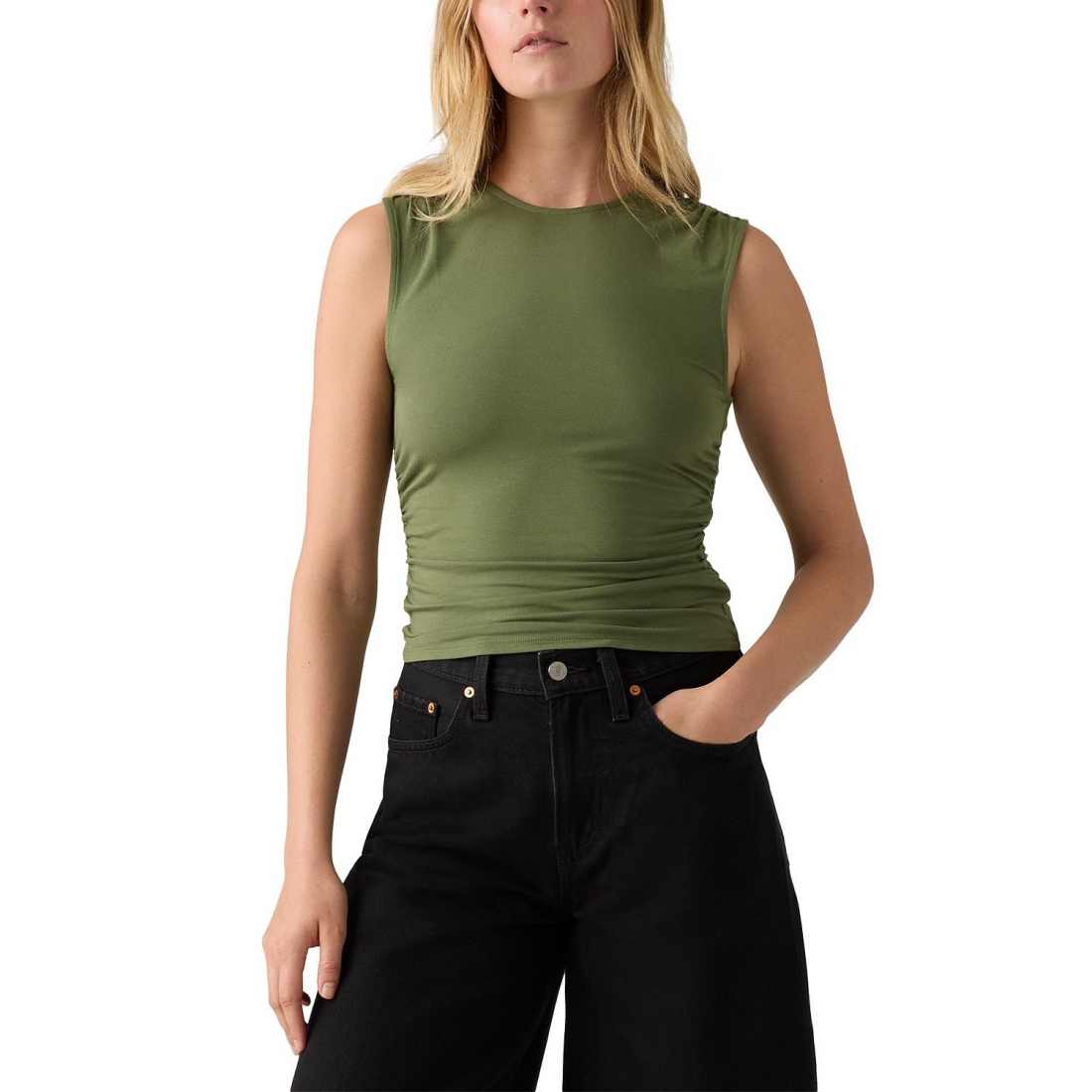 Haut sans manches 'Premium Crystal Ruched Sleeveless' pour Femmes