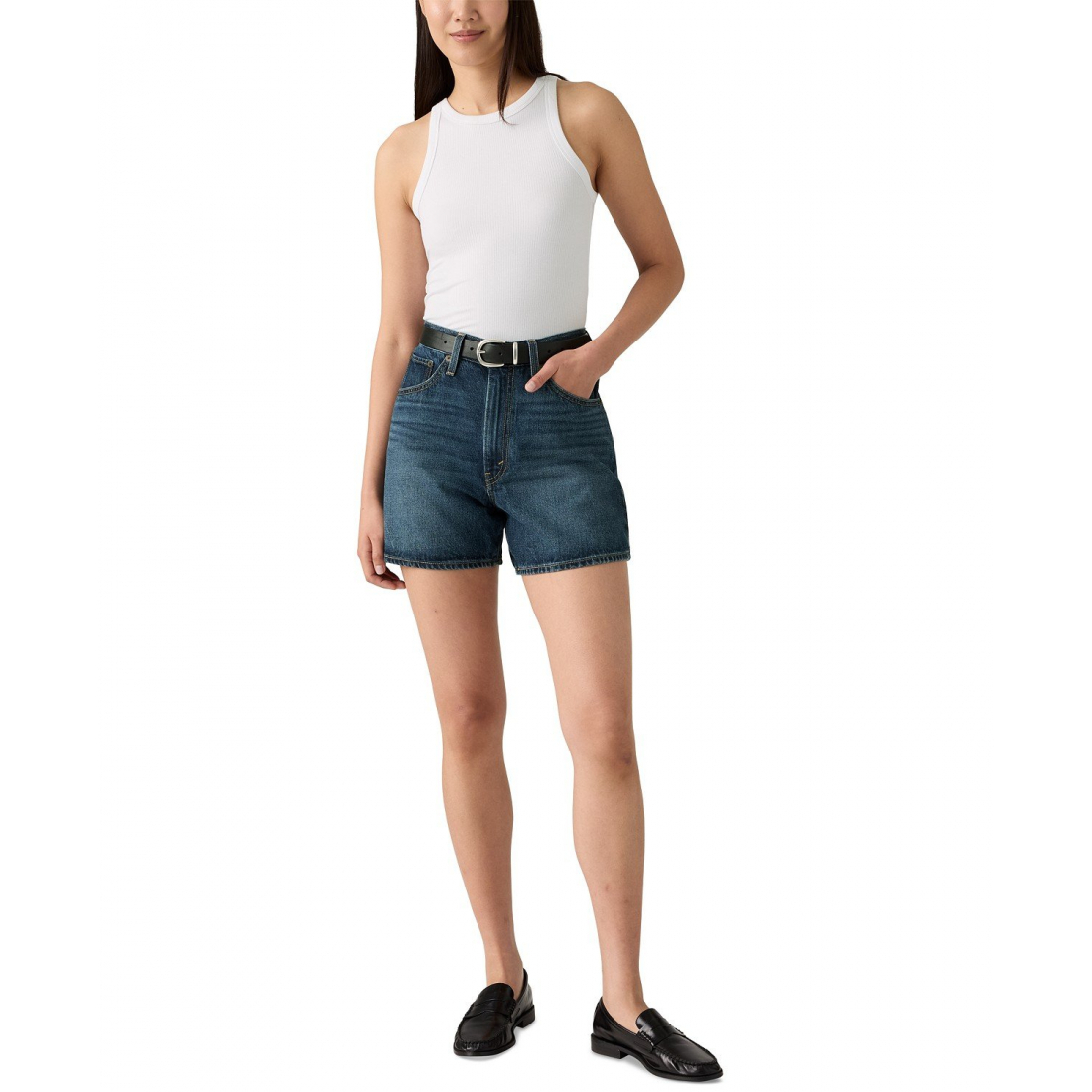 Short en jean 'Cinch-Waist' pour Femmes